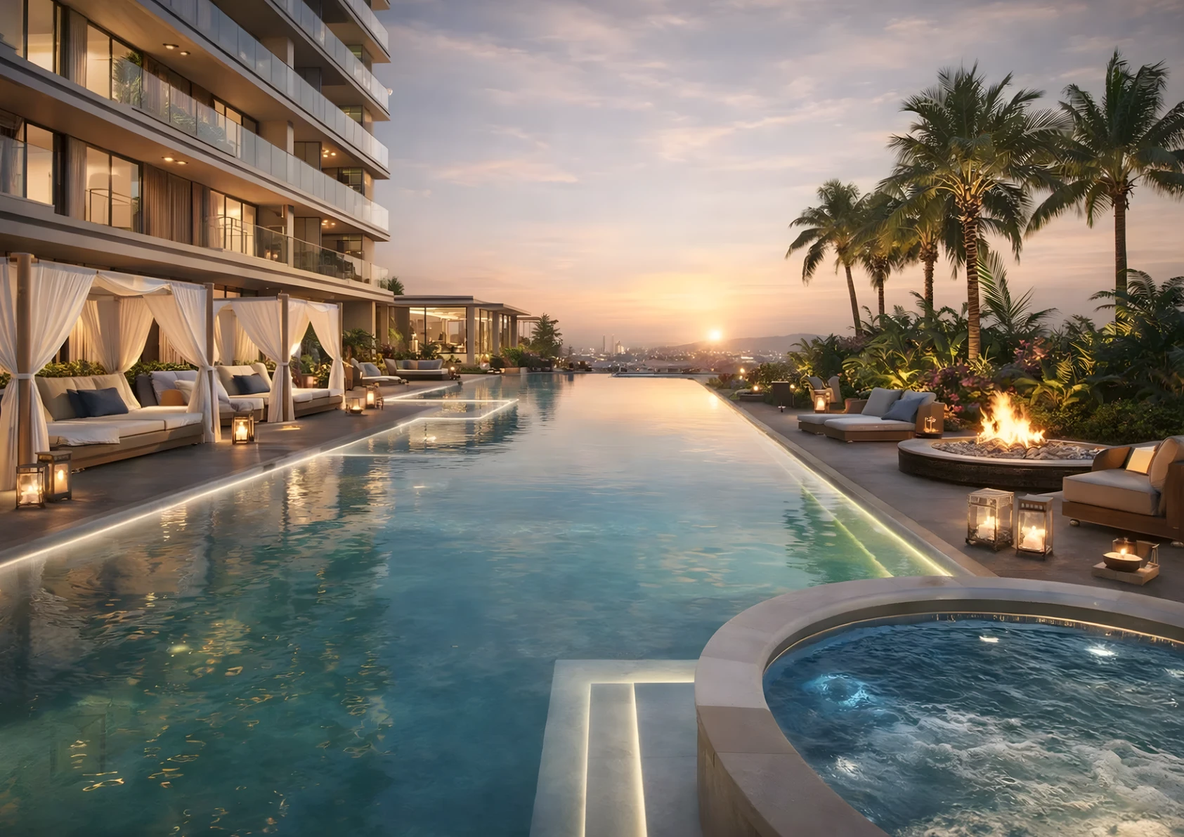 Proposed pool and leisure deck, artist’s impression